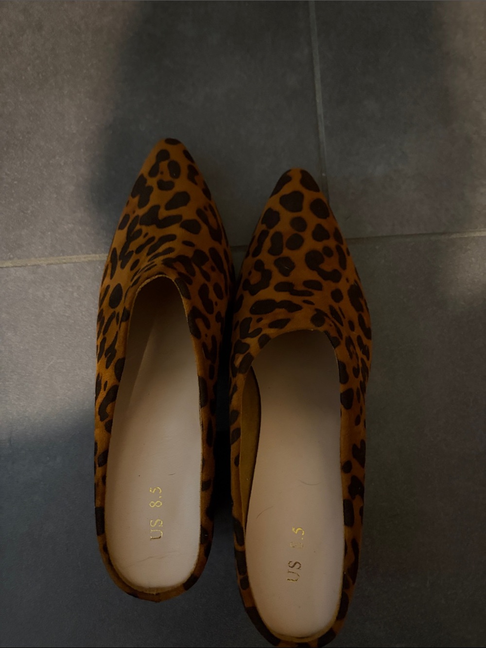 Leopard-Print Pointed Mules - Brown & Black